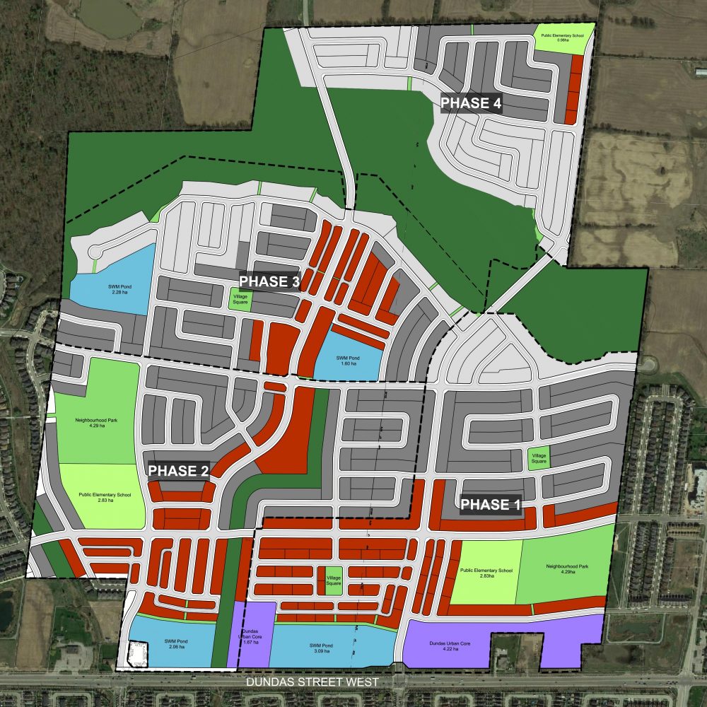 Korsiak Urban Planning - Oakville Portfolio - Dundas Street, Mixed Use, Greenfield Development - Oakville, Ontario